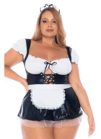 Costume sexy soubrette grande taille 3 pièces - MAL60043XASHW
